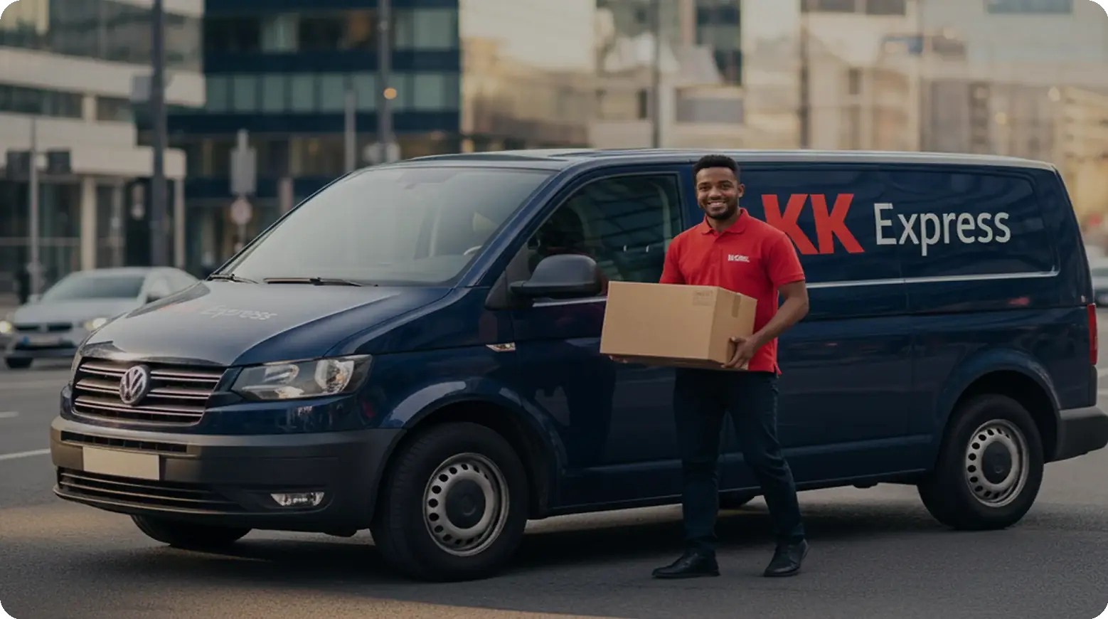 KK Express courier with delivery van